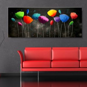 obraz kolorowe tulipany, kolorowe obrazy kwiaty, obrazy kwiaty