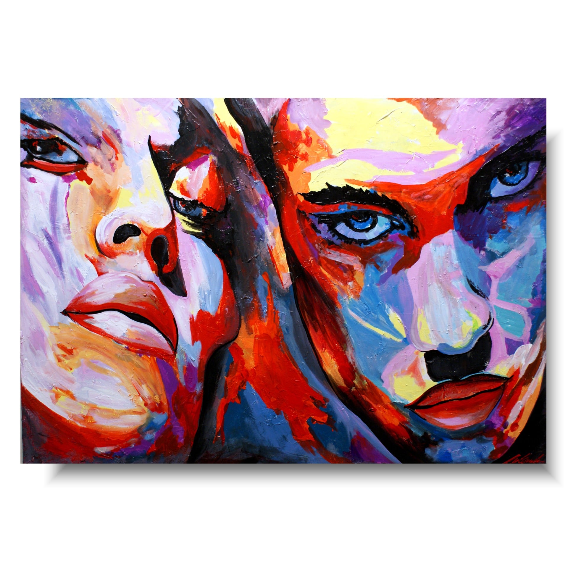 Obraz kolorowy portret pan i pani, Obraz kolorowy portret, obraz pan i pani, Nowoczesny portret, duży obraz para, obrazy kolorowe, portret kolorowa kobieta i mężczyzna, twarze kolorowe, obraz mężczyzny, popularne obrazy, modne obrazy