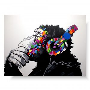 duży modny obraz kolorowa małpa, obraz zwierzęta, kolorowa małpa, obrazy zwierząt, obraz na ścianę, obrazy ze zwierzętami, obrazy zwierząt na płótnie, zwierzęta, obraz akrylowy, obrazy na płótnie ręcznie malowane, modny obraz