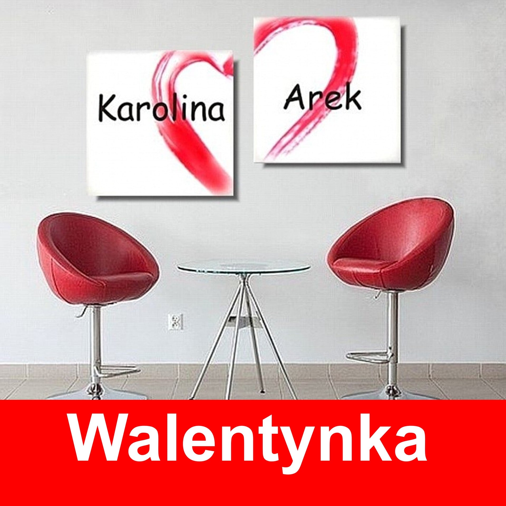 Walentynki obraz ręcznie malowany