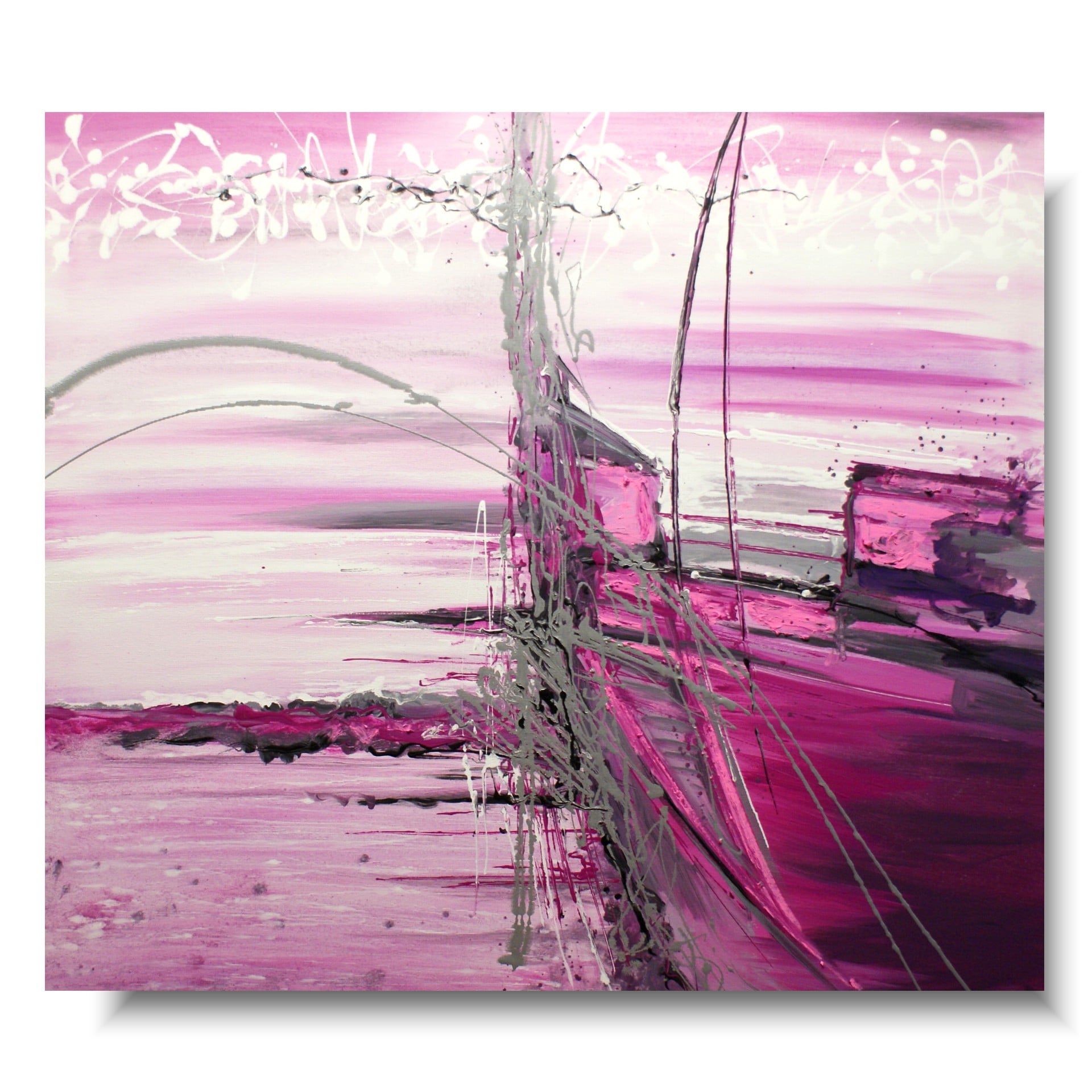 Duży różowy obraz