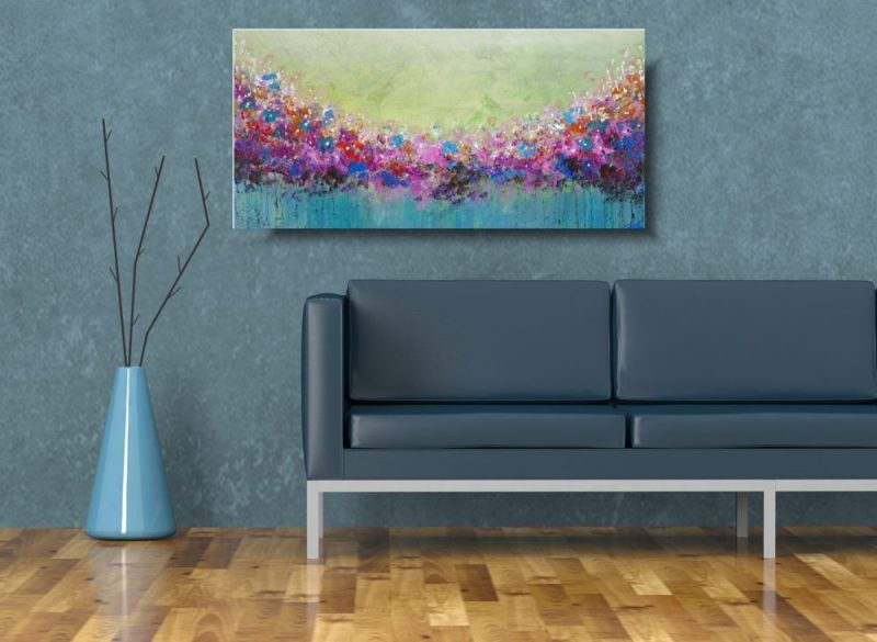 Cudowny obraz z kwiatami wiosenna łąka