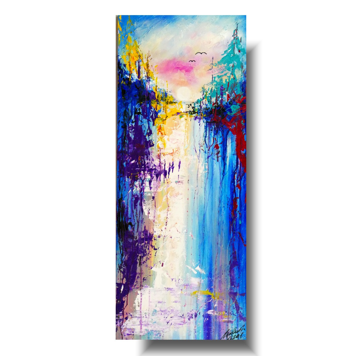 Pejzaż abstrakcyjny obraz w stronę słońca