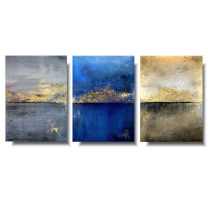 Duży tryptyk abstrakcja 3D, Obraz tryptyk, 3 częściowy obraz abstrakcja, obrazy na płótnie, duże obrazy do salonu