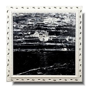 Nowoczesny czarny obraz nokturn, Nowoczesny obraz, obraz malowany na płótnie, obrazy minimalistyczne, czarno biały obraz, obrazy do salonu nowoczesne, obrazy w białej ramie, obraz w ramie glamour, mroczny obraz