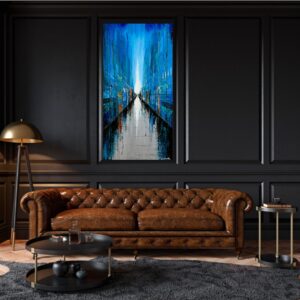 Obrazy na ścianę architektura, Obrazy na ścianę, pionowy obraz, obrazy architektura, obrazy miasta, niebieski obraz