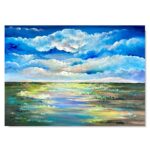 Obraz ręcznie malowany pejzaż, obraz pejzaż, obraz widok, obraz chmur, obraz z chmurami, obraz na płótnie, piękny obraz, obraz ręcznie malowany pejzaż