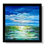 Obraz ręcznie malowany na płótnie w ramie, obraz pejzaż, obraz widok, obrazek pejzaż, obrazek widok, obraz ręcznie malowany na płótnie, obraz olejny,