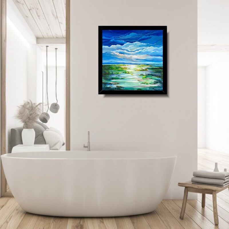 Obraz ręcznie malowany na płótnie w ramie, Obraz ręcznie malowany na płótnie w ramie, obraz pejzaż, obraz widok, obrazek pejzaż, obrazek widok, obraz ręcznie malowany na płótnie, obraz olejny,