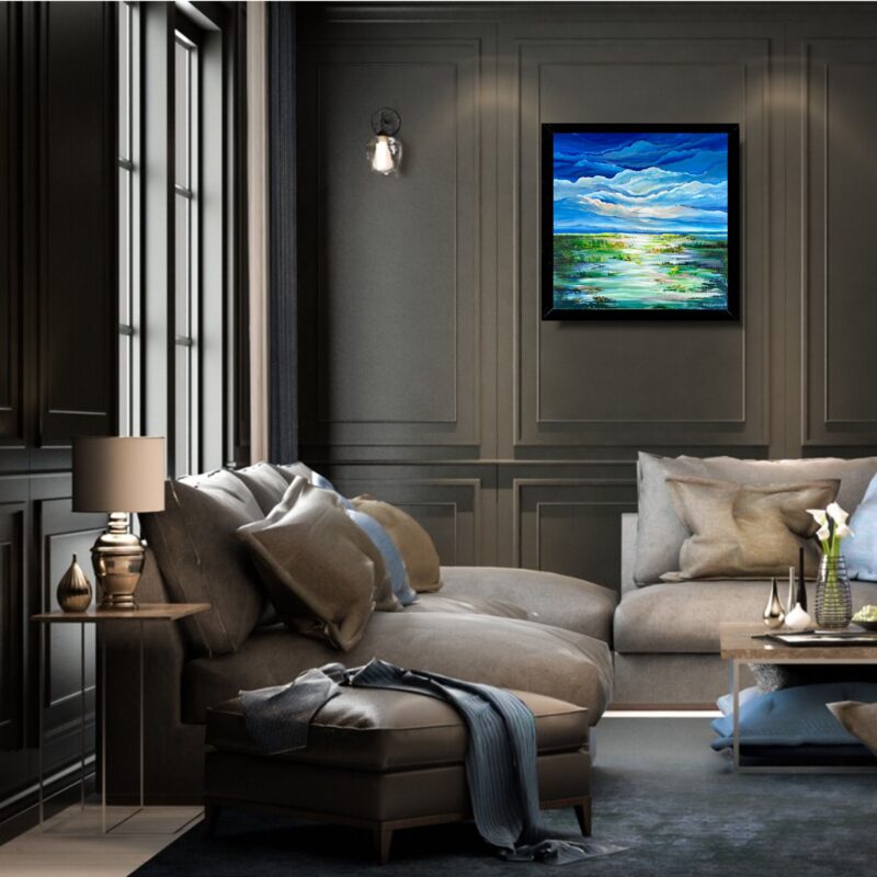 Obraz ręcznie malowany na płótnie w ramie, Obraz ręcznie malowany na płótnie w ramie, obraz pejzaż, obraz widok, obrazek pejzaż, obrazek widok, obraz ręcznie malowany na płótnie, obraz olejny,