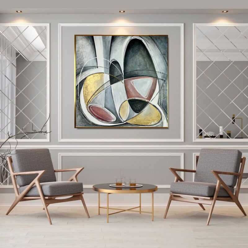 Obraz abstrakcyjny koła, nowoczesny obraz, Geometryczny obraz na płótnie, obrazy do salonu nowoczesne, obrazy trójwymiarowe, abstrakcja, abstrakcyjne obrazy, obraz do kancelarii notarialnej