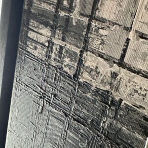 obrazy szara abstrakcja, obrazy abstrakcje nostalgiczne miasto, szary obraz miasto abstrakcja w ramie