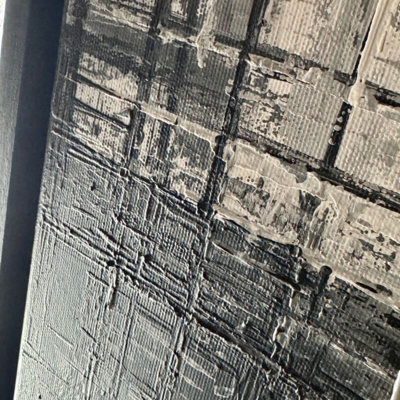 obrazy szara abstrakcja, obrazy abstrakcje nostalgiczne miasto, szary obraz miasto abstrakcja w ramie