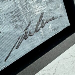 obrazy szara abstrakcja, obrazy abstrakcje nostalgiczne miasto, szary obraz miasto abstrakcja w ramie