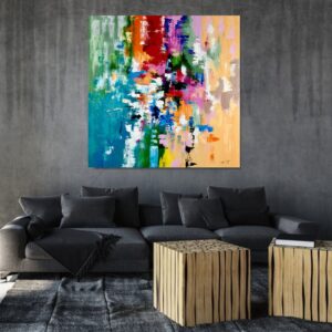 Obraz malowany eksplozja barw, obraz kolorowa abstrakcja, obrazy do gabinetu lekarskiego, obrazy abstrakcja, obrazy na ścianę, kolorowa abstrakcja, obrazy kolorowe, obrazy abstrakcyjne duże, obrazy do domu, duży obraz
