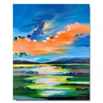 Obraz mały pejzaż malowany, obraz ręcznie malowany, obraz pejzaż, mały obraz, obrazek pejzaż, obraz do salonu, obraz 40x50