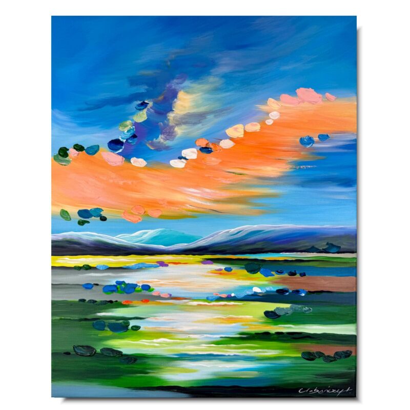 Obraz mały pejzaż malowany, obraz ręcznie malowany, obraz pejzaż, mały obraz, obrazek pejzaż, obraz do salonu, obraz 40x50