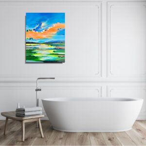 Obraz mały pejzaż malowany, obraz ręcznie malowany, obraz pejzaż, mały obraz, obrazek pejzaż, obraz do salonu, obraz 40x50