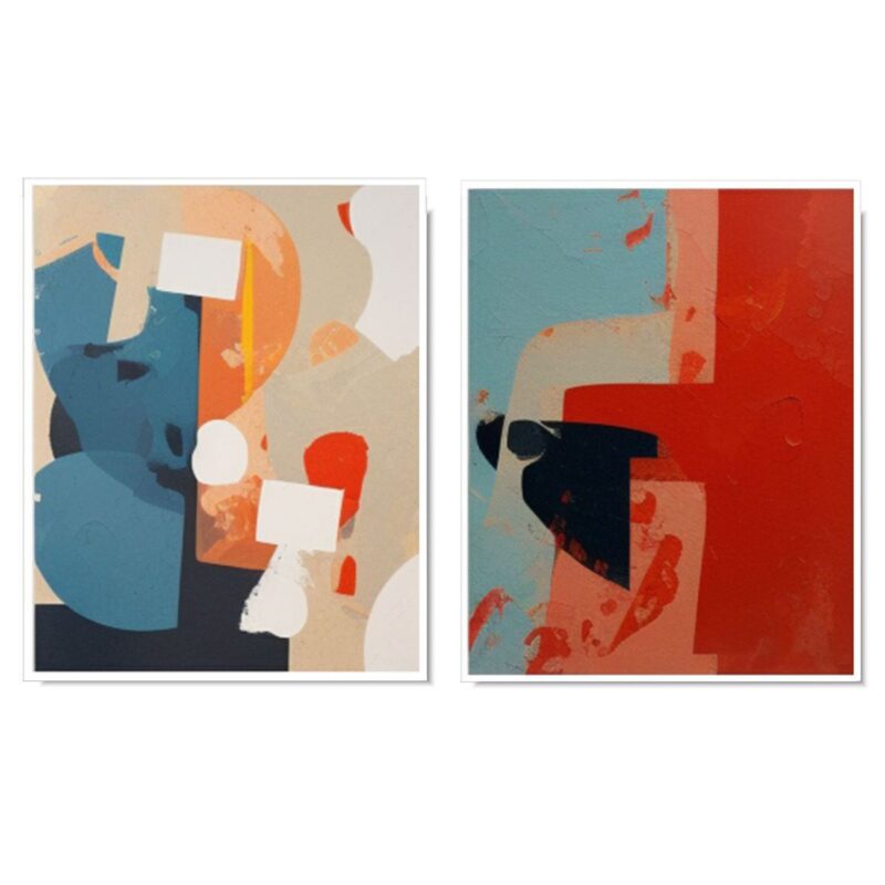 Dyptyk abstrakcyjny do salonu, komplet abstrakcji, komplet obrazów, obrazy w komplecie, kolorowe obrazy, dyptyk abstrakcyjny, obrazy na płótnie do salonu