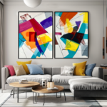 Komplet obrazów abstrakcyjnych, dyptyk abstrakcyjny, obrazy malowane na płótnie, obrazy akrylowe