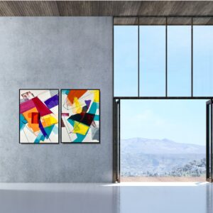 Geometryczne abstrakcje, obraz do dużego wnętrza, kolorowe obrazy