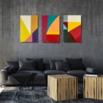 Tryptyk obraz abstrakcja, kolorowe trzy obrazy