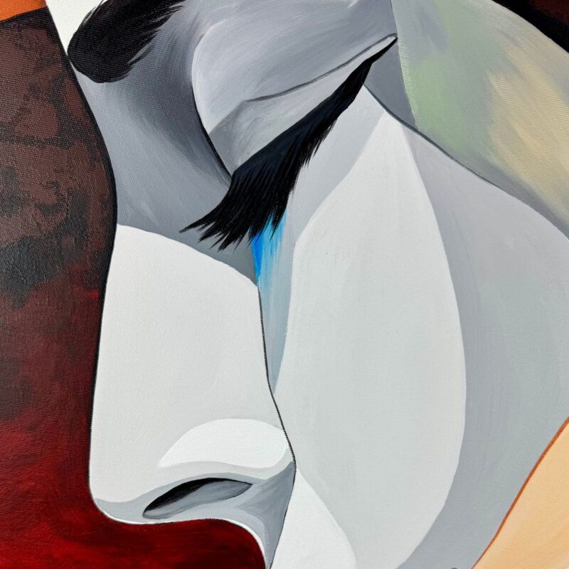 obraz kobiety malowany zbliżenie