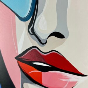 obraz kobiety malowany zbliżenie