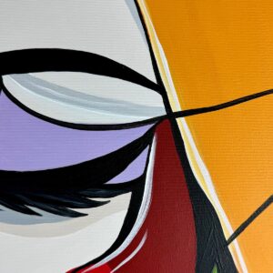 obraz kobiety malowany zbliżenie