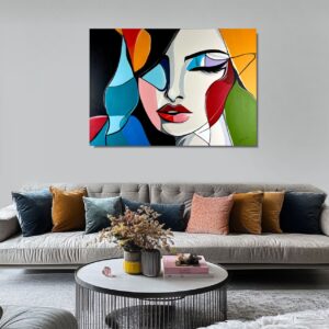 obraz portret na płótnie, twarz na obrazie, portret kobiety, nowoczesny portret, obrazy do salonu, obrazy do sypialni, obrazy na płótnie