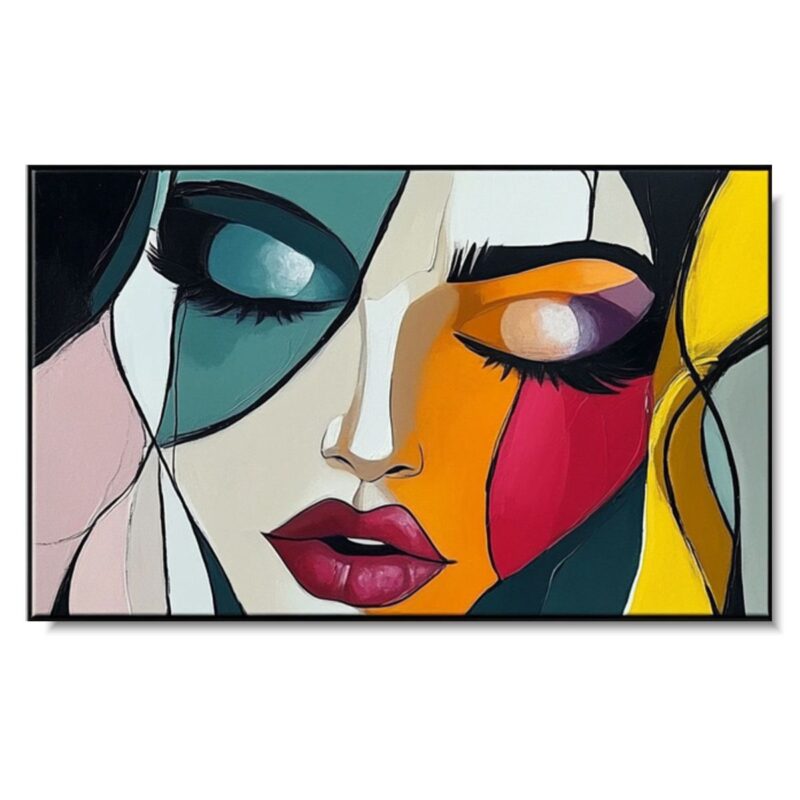 obraz portret malowany, kolorowy portret, duży obraz, obraz duży format