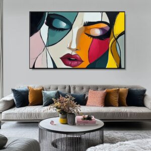 obraz portret malowany, kolorowy portret, duży obraz, obraz duży format