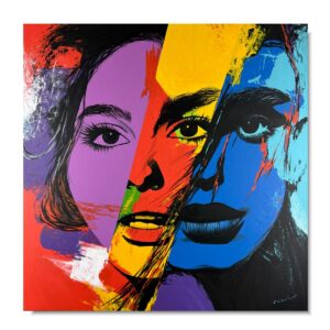Obraz nowoczesny kolorowy portret, duży kolorowy obraz, obrazy do salonu, obrazy nad kanapę, obrazy na płótnie, nowoczesne obrazy