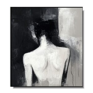 Nowoczesny obraz czarno biały akt, obrazy akty, obraz do sypialni, obrazy ręcznie malowane