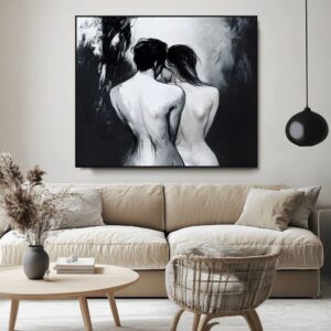 Współczesny obraz czarno biały akt, obrazy akty, obraz akt, nowoczesny akt, obraz do sypialni, obrazy do sypialni