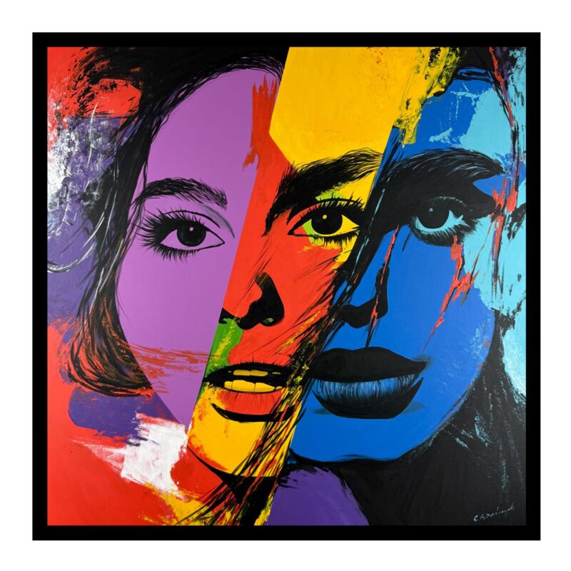 Obraz nowoczesny kolorowy portret, duży kolorowy obraz, obrazy do salonu, obrazy nad kanapę, obrazy na płótnie, nowoczesne obrazy