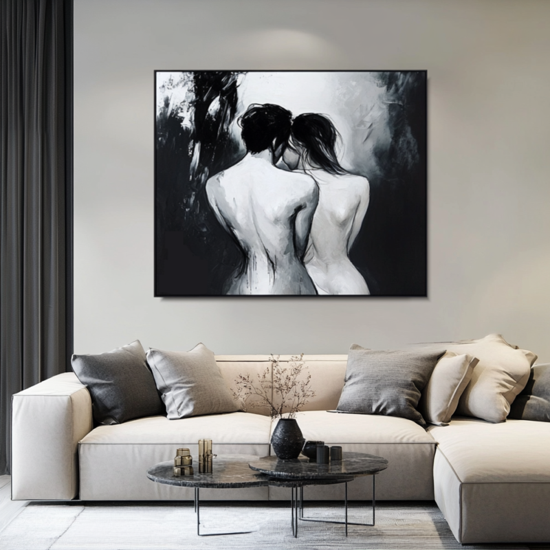 Współczesny obraz czarno biały akt, obrazy akty, obraz akt, nowoczesny akt, obraz do sypialni, obrazy do sypialni