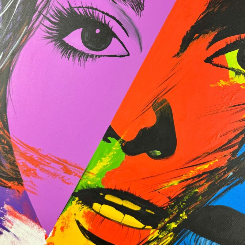 Obraz nowoczesny kolorowy portret, duży kolorowy obraz, obrazy do salonu, obrazy nad kanapę, obrazy na płótnie, nowoczesne obrazy