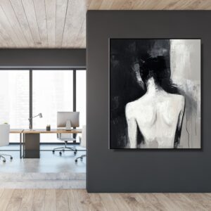Nowoczesny obraz czarno biały akt, obrazy akty, obraz do sypialni, obrazy ręcznie malowane