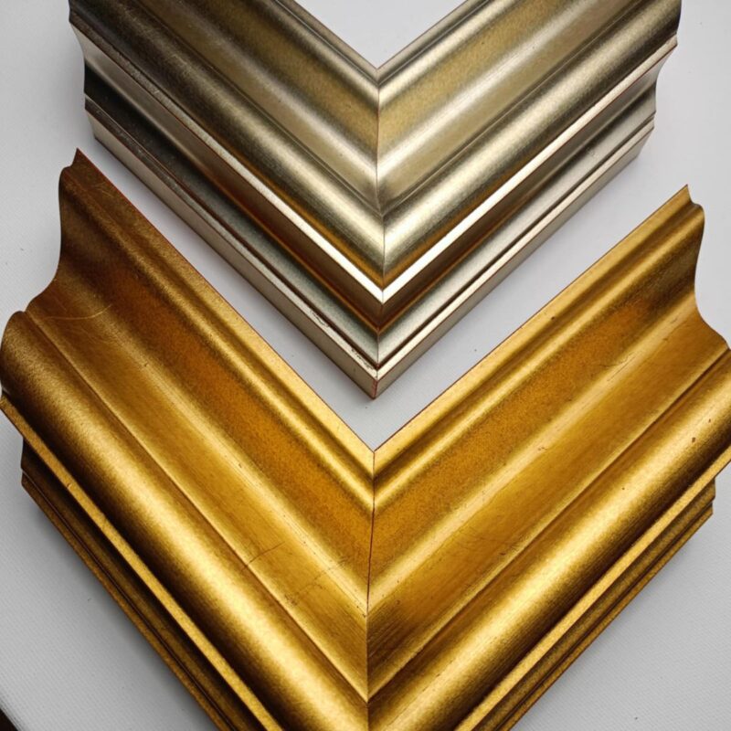 drewniana rama do obrazu, rama w kolorze złotym, rama w kolorze ciepłe srebro, masywna rama, ramy do luster