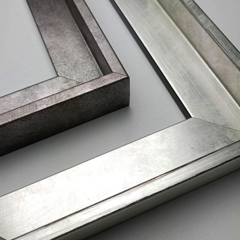 Nowoczesna rama american box do obrazu, rama box, rama pudełkowa, srebrna rama american box