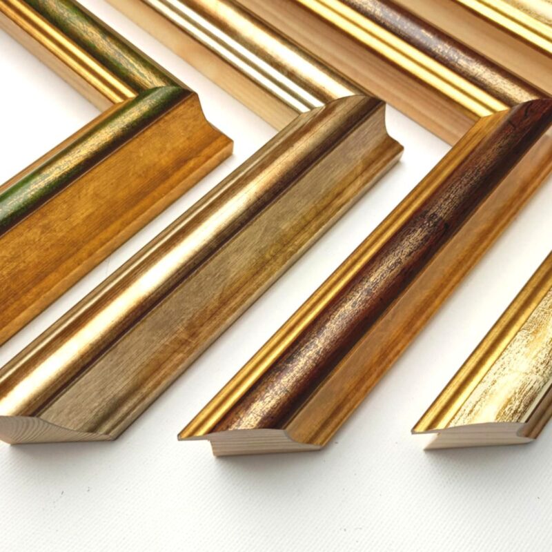 Drewniana postarzana rama do obrazu, białą postarzana rama, zielona wąska rama, klasyczna rama, ramy do obrazów