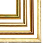 Drewniana postarzana rama do obrazu, białą postarzana rama, zielona wąska rama, klasyczna rama, ramy do obrazów