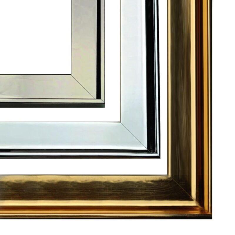 rama american box do obrazu, ramy pudełkowe, ramy boxy, nowoczesne ramy, rama chrom, rama złoto lustro