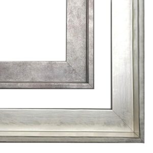 Nowoczesna rama american box do obrazu, rama box, rama pudełkowa, srebrna rama american box