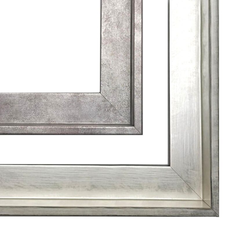 Nowoczesna rama american box do obrazu, rama box, rama pudełkowa, srebrna rama american box