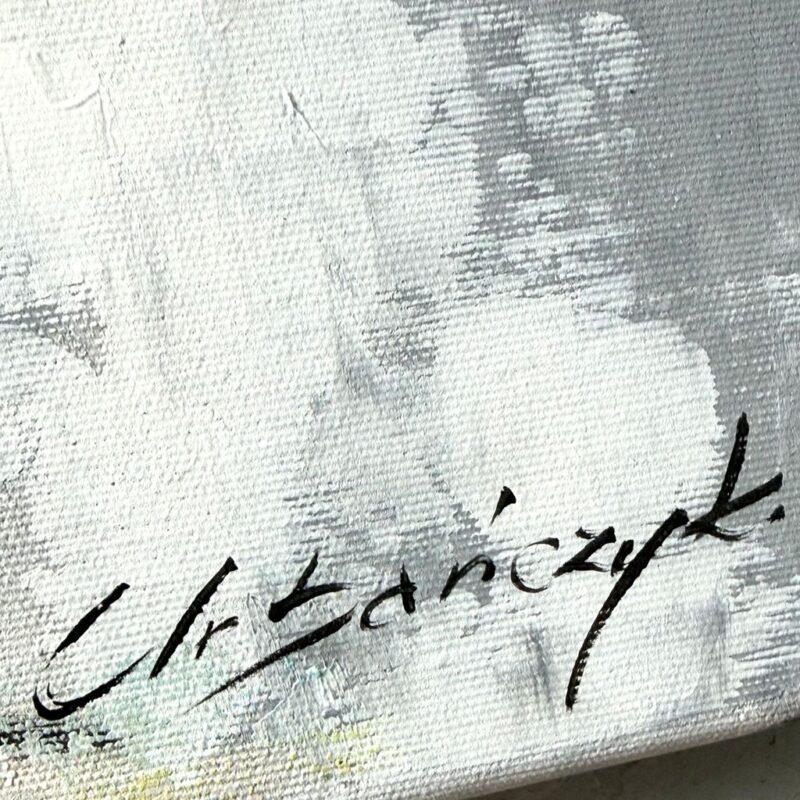 Obraz portret ręcznie malowany, kolorowy portret, obraz 100x100, obrazy do salonu, obrazy na płótnie sygnowany