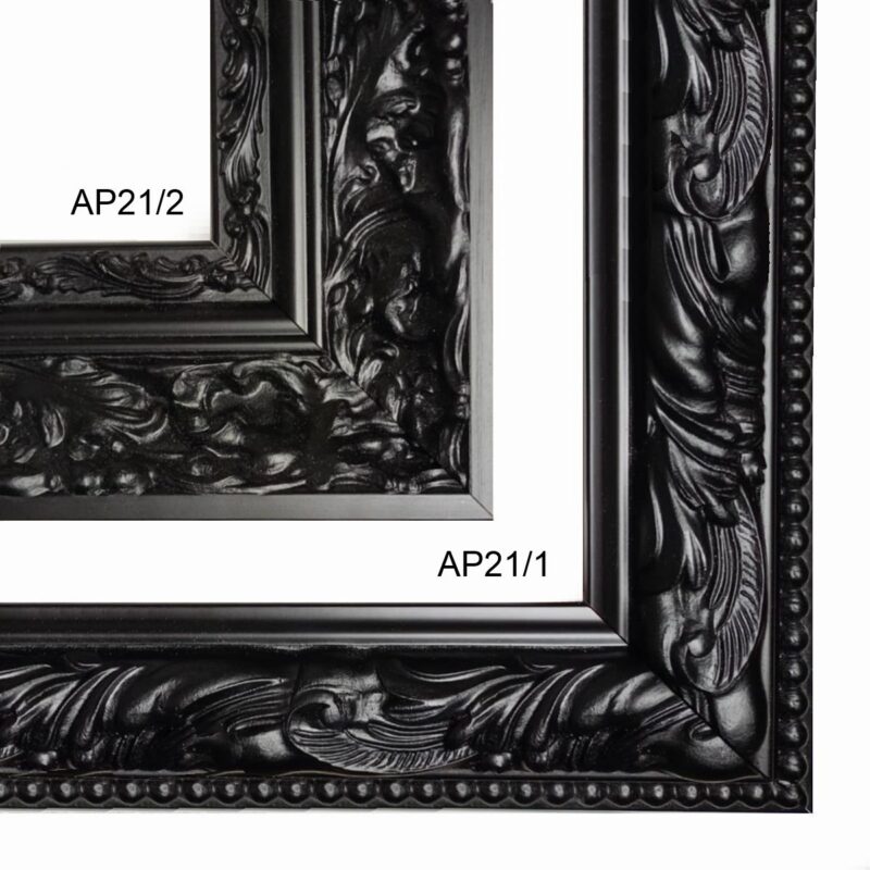 klasyczna rama do obrazu, szeroka rama, rama 15cm, czarna satynowa rama, czarna klasyczna rama