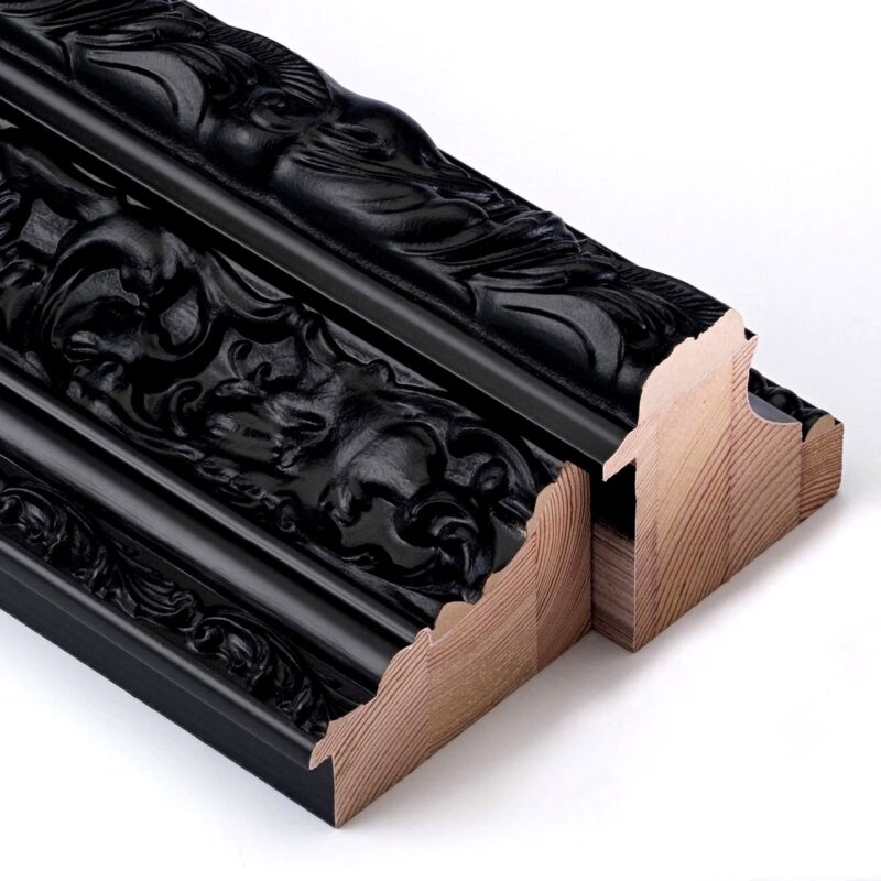 klasyczna rama do obrazu, szeroka rama, rama 15cm, czarna satynowa rama, czarna klasyczna rama