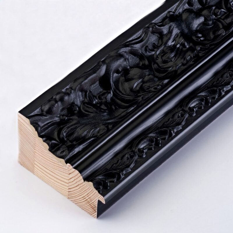 klasyczna rama do obrazu, szeroka rama, rama 15cm, czarna satynowa rama, czarna klasyczna rama